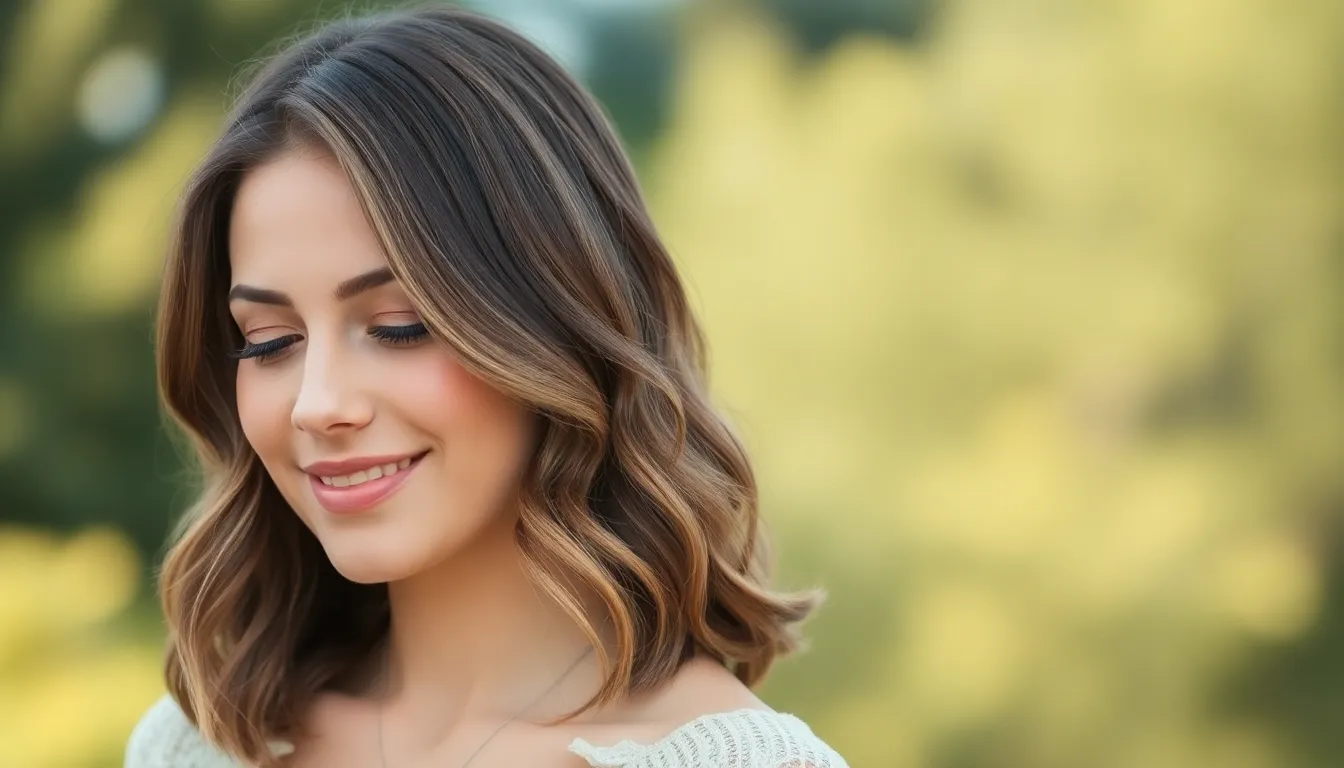 Round face layered low maintenance medium length hairstyles