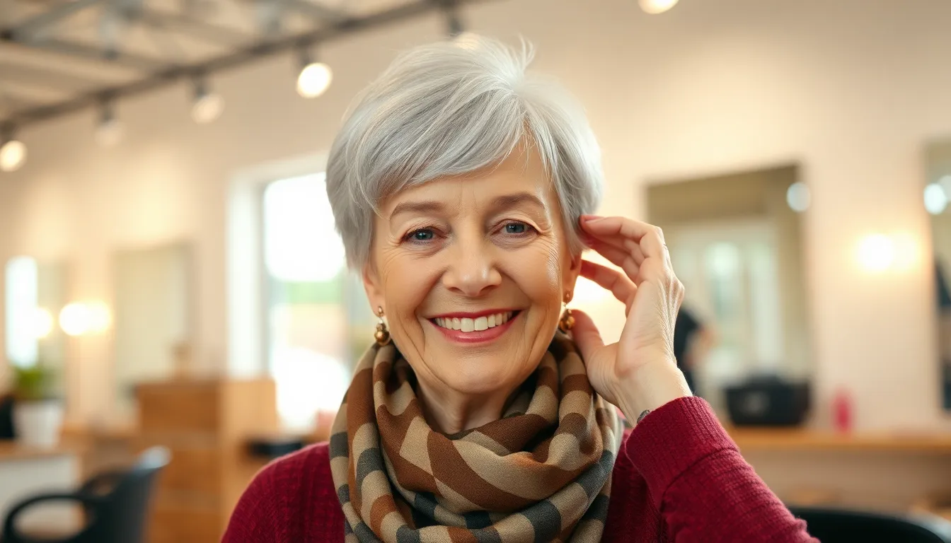 Senior citizen old woman hairstyles for over 70