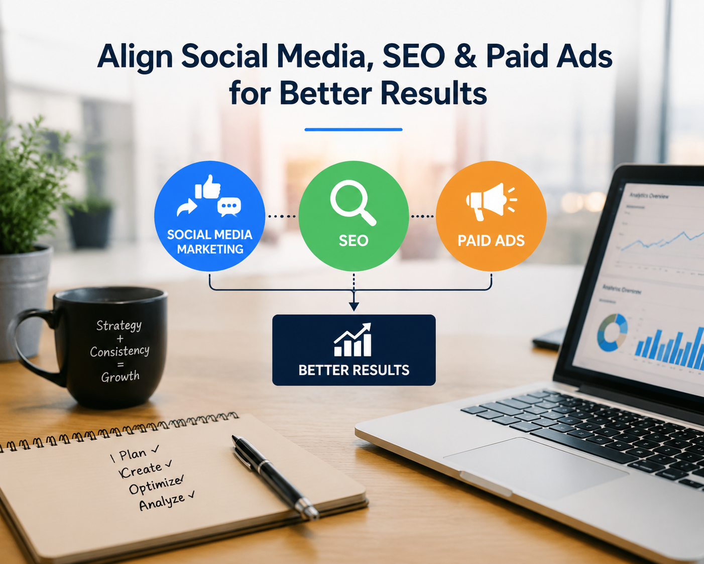 social media seo paid ads, align social media seo paid ads, integrated marketing strategies, digital advertising optimization, boost online visibility, local business social marketing, paid social media campaigns, seo and paid ad synergy, social media advertising tips